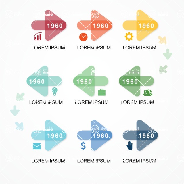 Infographic Templates Collection - Vector, Photoshop, PowerPoint, Google Slides - Vector Infographic Template Design With Colorful Arrows